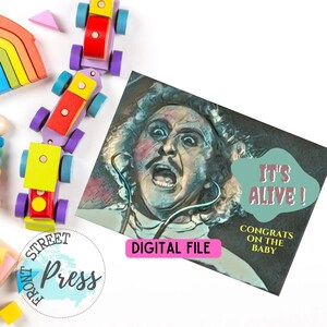 ¡Está vivo! Tarjeta de felicitación para el nuevo bebé en formato PDF