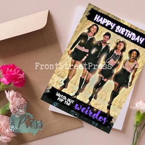 Tarjeta de felicitación con "Cuidado con los bichos raros"