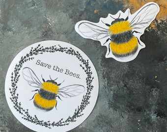 Save the Bees Bumblebee Sticker