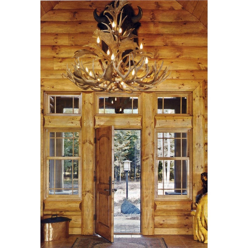 RL-25 Reproduction Antler Elk Fallow Mule Deer DiningPool Table Chandelier