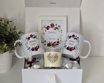 Luxury Personalised Islamic Wedding Gift Hamper Set Box | Mugs | Islamic Wedding Frame | Half His Deen Her Deen | Couple Bride Groom Nikah