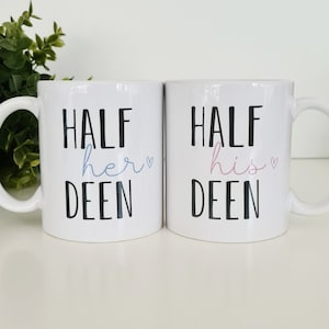 Half his Deen, Half her Deen, Islamic Wedding Gift, Islamic Wedding Frame, Habibi, Habibti, Half her Deen Mugs, Half his Deen Mugs,