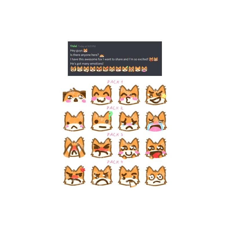 Fox Emojis for Discord and Twitch Etsy Australia