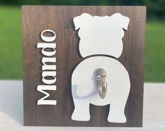 wooden dog leash holder etsy