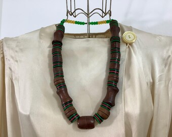 ヴィンテージ クリームとブラウンのセルロイド バングル 1930/40