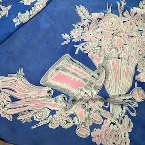 Vintage rare chiffon scarf 1940s novelty fashion images scarf illustrative images gloves hat Victorian carnival