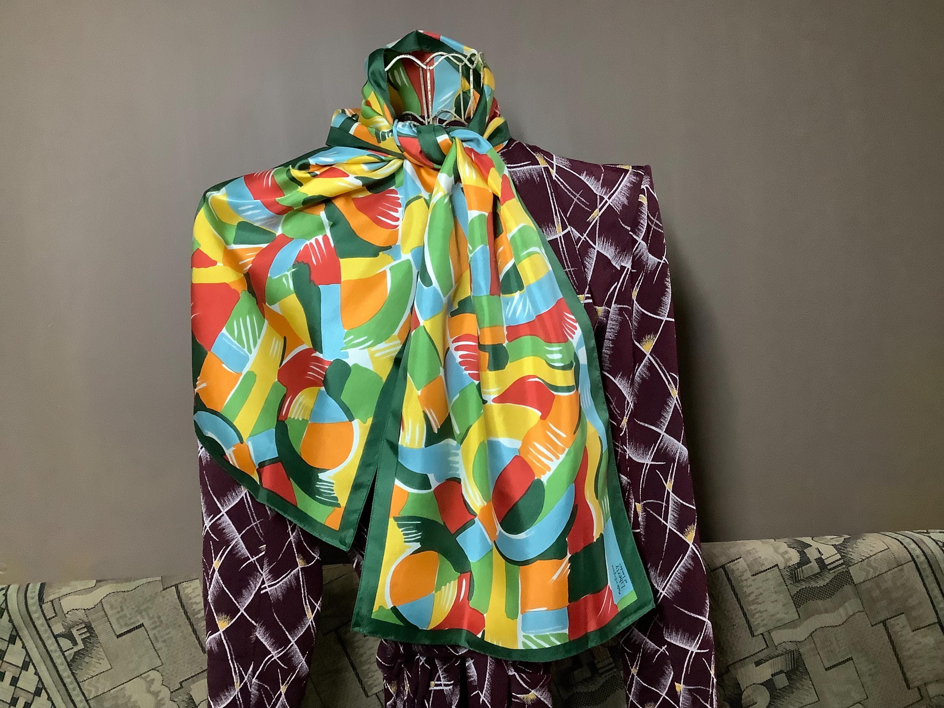 Foulard Bandana à Carreaux Beige Azz Jaune Made In Italy - Coton Neuf Avec étiquettes