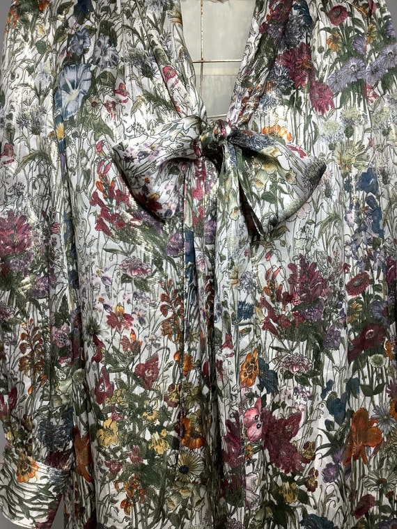 Vintage Tory Burch glowing silk long dress metall… - image 4