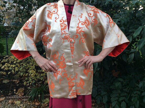 Vintage brocade kimono. Asian kimono. Oriental kim