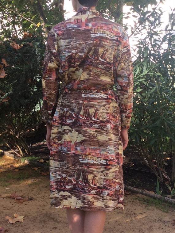 Vintage novelty print duster coat, jacket, 1950’s