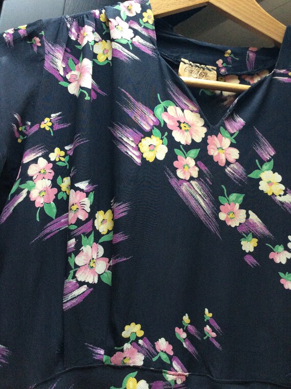 Vintage 1940s tea dress, WW2 dress, original 40s d