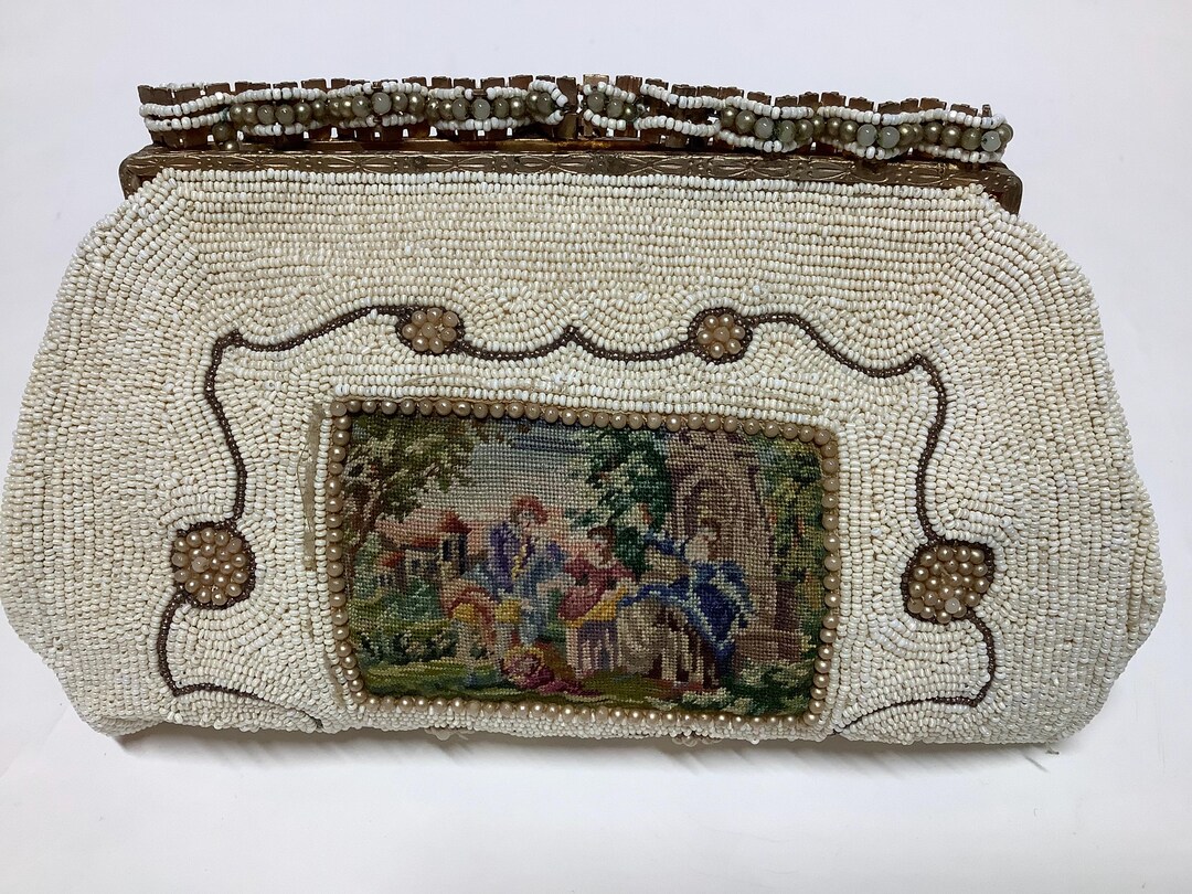 Vintage 1930s Cream Metal Mesh Evening Bag, Whiting & Davis Art Deco ...