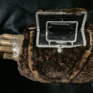 Vintage Rare Victorian fur muff purse hand warmer theatre prop costume prop coin purse antique 1800 s purse