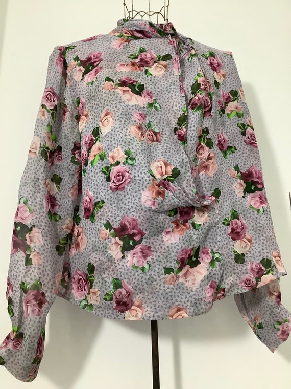 high neck chiffon blouse