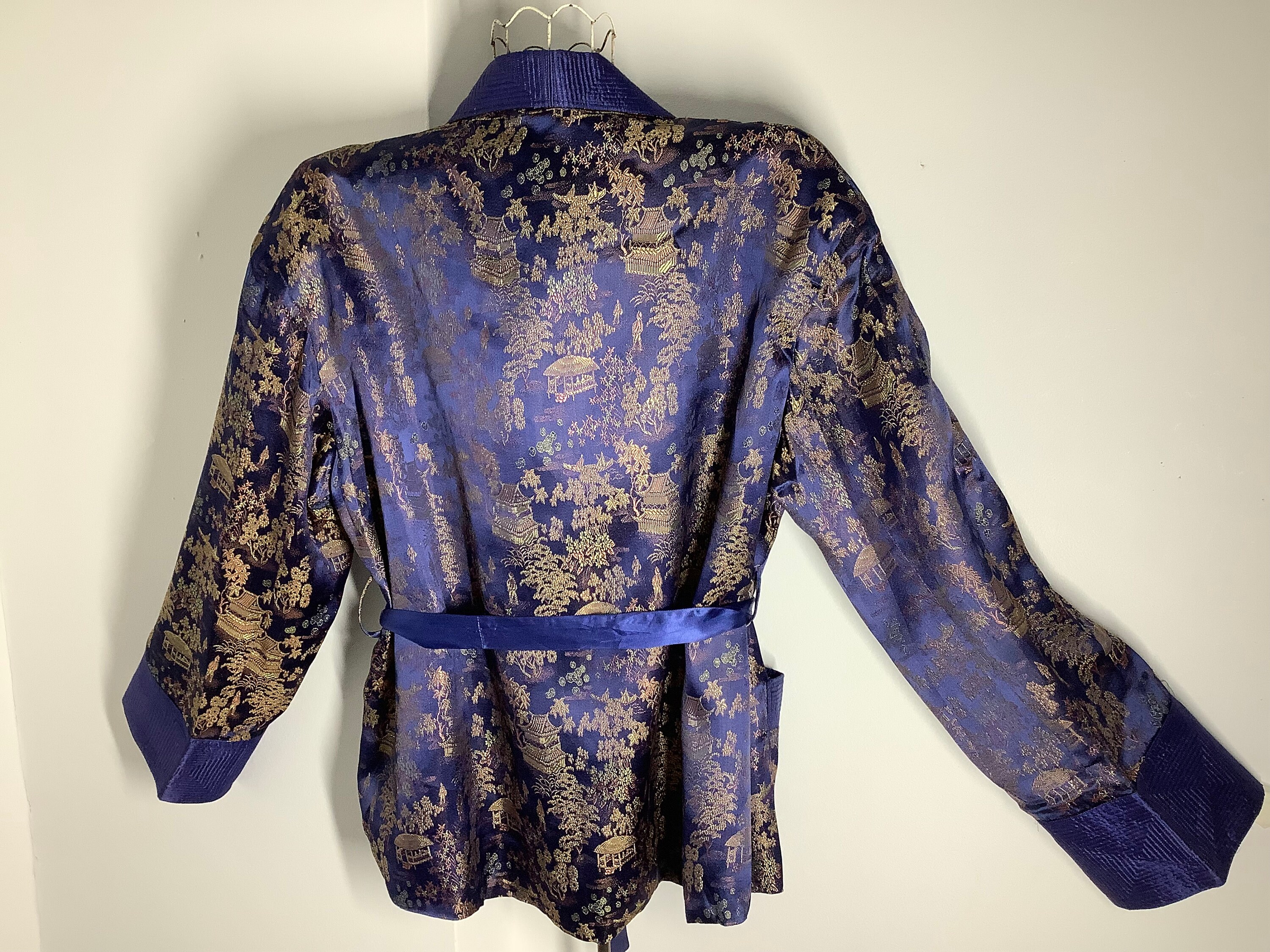 Vintage 1940s Chinese Jacket Brocade Jacquard Asian Oriental