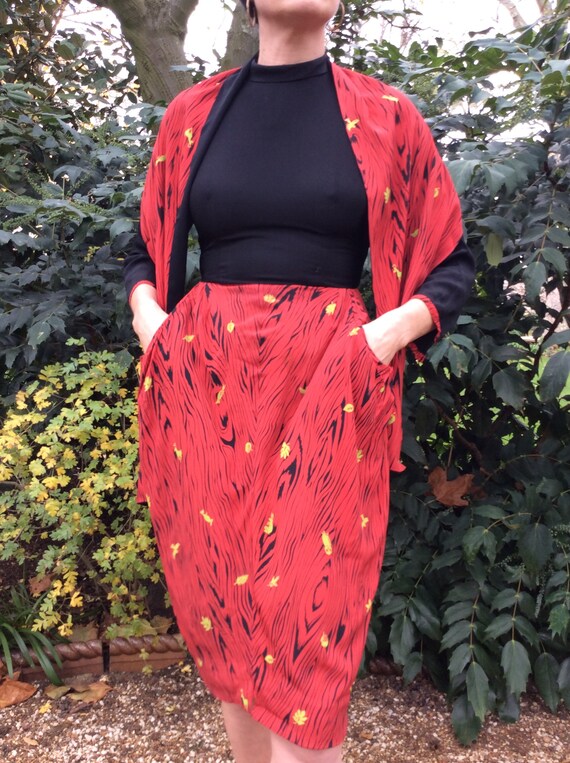 Vintage original 1940s novelty print dress.