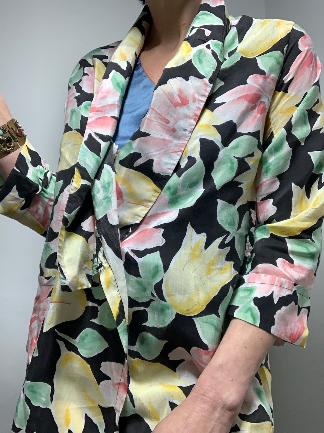 Vintage 1930s Tulip Print Robe: Handmade Art Deco Dressing Gown - Etsy