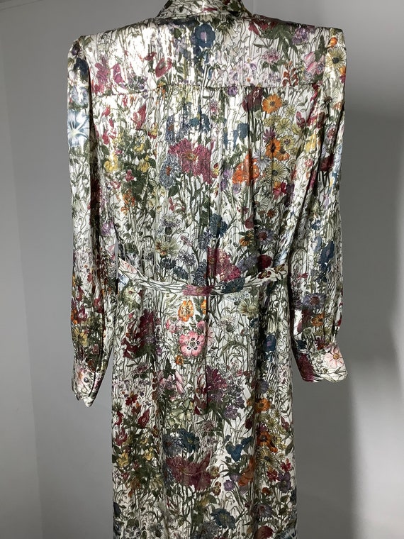 Vintage Tory Burch glowing silk long dress metall… - image 5