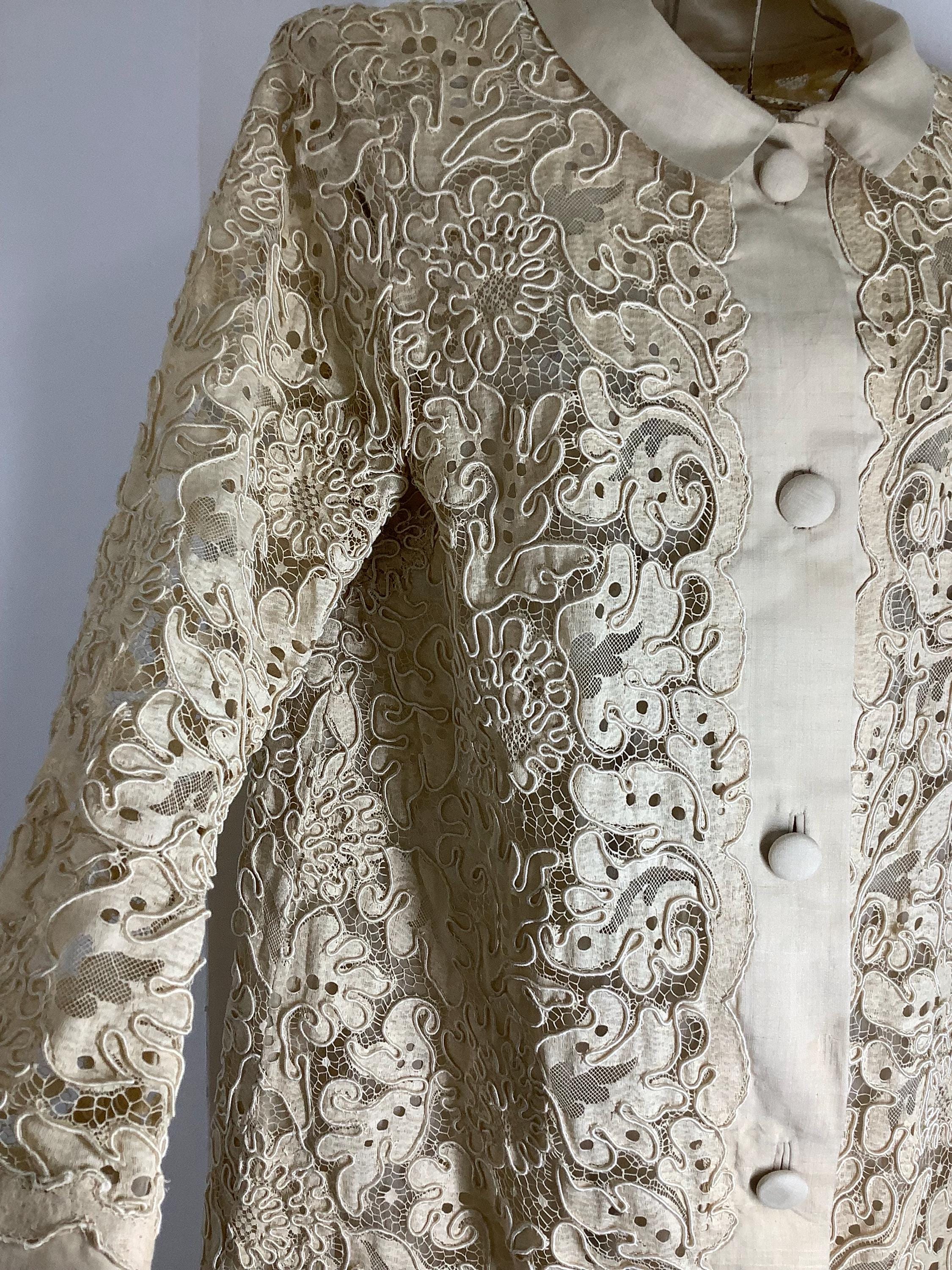 Vintage Lace Jacket Hand Made Couture Jacket in French