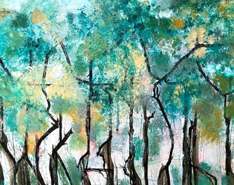 Tree Painting | Abstract Tree Painting | Fall Foliage