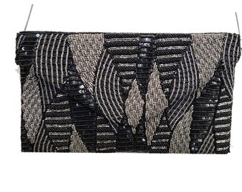 black beaded clutch