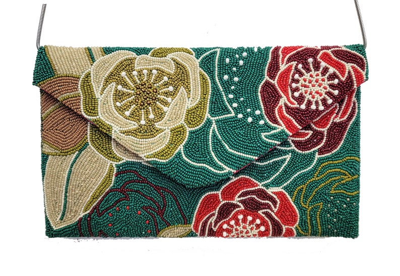 Somewhere Rainbow Beaded Clutch