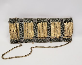 Gold beaded clutch