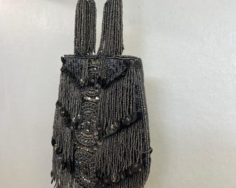 hand held beaded pouch purse