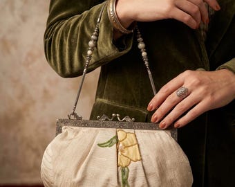 hand crafted unique frame Victorian ivory clutch