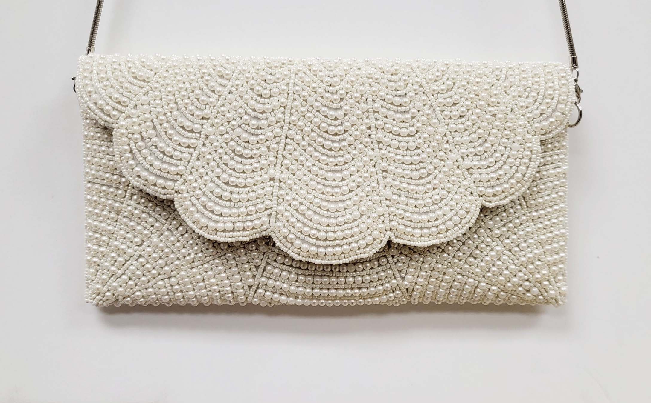 Pearl Beaded Evening Clutch Purse – Glamour Stitch