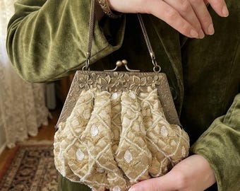 ivory hand crafted Victorian purse