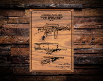 M-16 US Patent digital art vector graphic - With svg, dxf, and Vectric CNC router/laser template files for Aspire, vCarve.