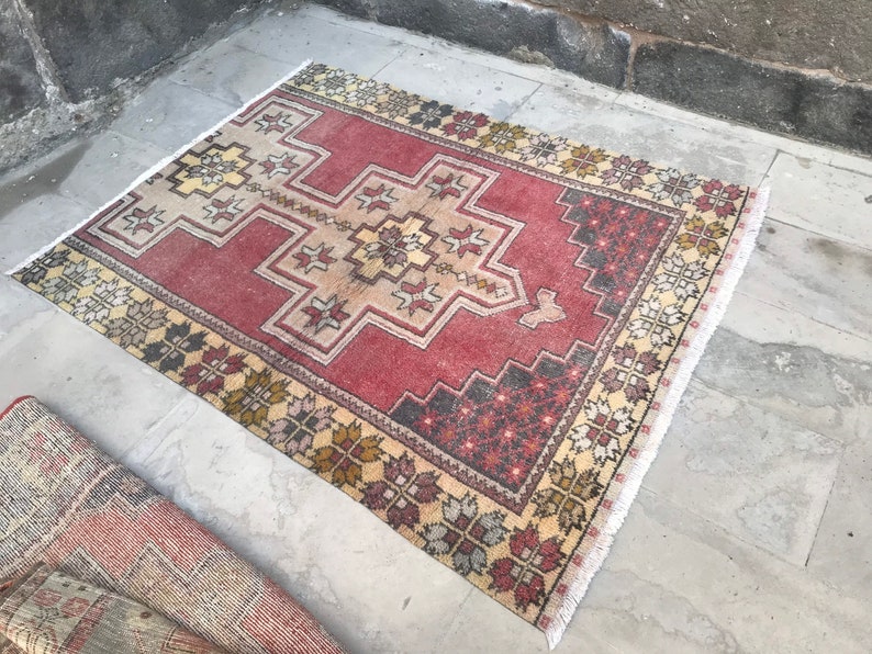 Handcraft Rug Vintage Carpet Eco Gift medium area antique carpet decorative handmade 4.1 x 5.3 ft Classic design