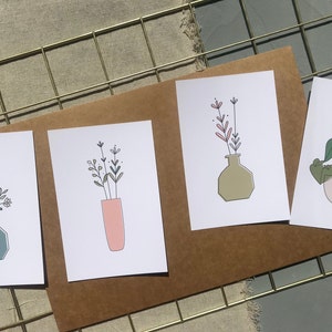 de cartes postales de plantes d'intérieur | A6 | Impressions botaniques
