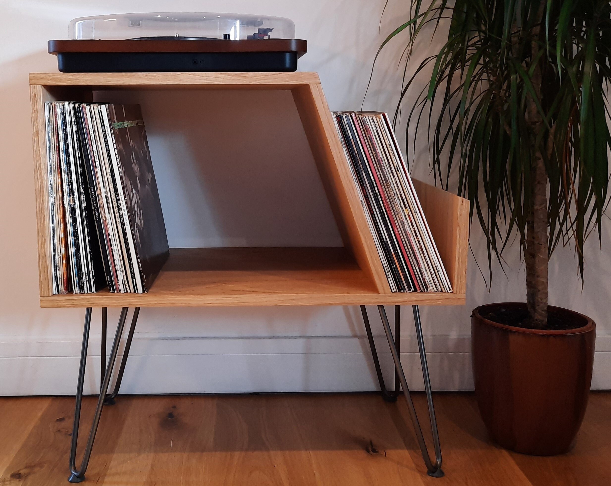 High Quality Record Player Stand Vinyl Record Storage Oak Etsy UK
