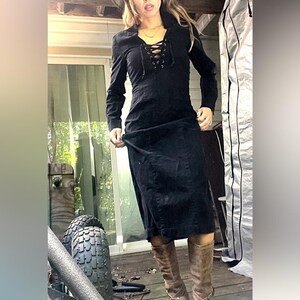 Vestido ranchero Free People, corsé, estilo suroeste, denim, estilo western, manga larga imagen 7