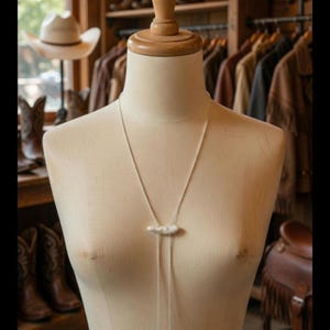Free People Yellowstone Bolo western necklace drop gold silver chain jewelry image 8