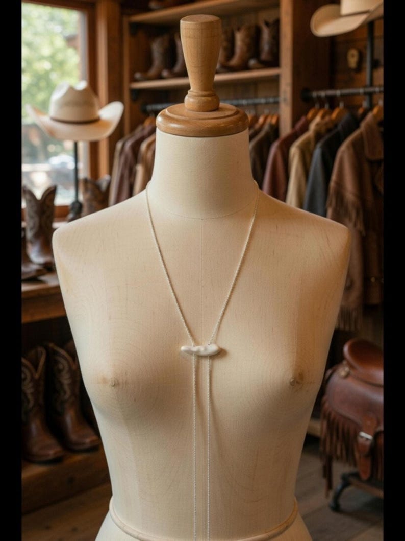 Free People Yellowstone Bolo western necklace drop gold silver chain jewelry image 8