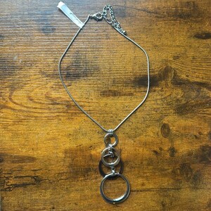 NEW free people Minimalist chain geometric necklace silver jewelry image 2