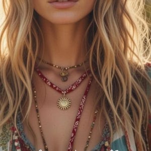 Free People Western scarf NEW SUN Choker. NWT. image 3