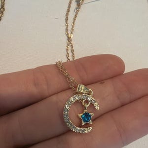NEW free people Lunar Blue moon Minimalist chain choker necklace jewelry #2 image 2