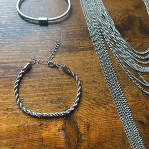 NEW free people bolo chain western suede herringbone necklace silver jewelry image 2