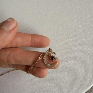 NEW free people Lunar Blue moon Minimalist chain choker necklace jewelry #2 image 5