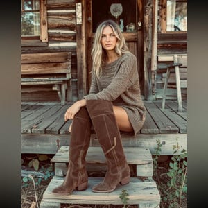 Free people X DV Yellowstone Cowboy OTK Western Silas Cowgirl Boot knee image 2