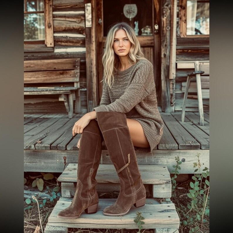 Free people X DV Yellowstone Cowboy OTK Western Silas Cowgirl Boot knee image 2