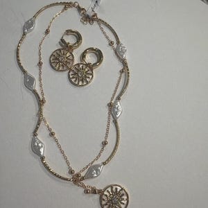 NEW free people El Sol Set Earring Minimalist chain choker necklace jewelry Gold image 4