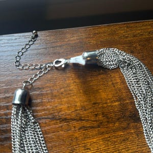 NEW free people bolo chain western suede herringbone necklace silver jewelry image 5