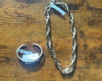 NEW free people bolo chain western suede herringbone necklace silver jewelry