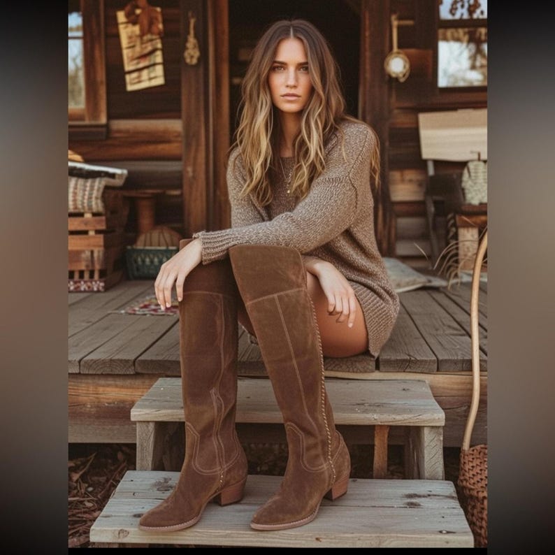 Free people X DV Yellowstone Cowboy OTK Western Silas Cowgirl Boot knee image 1