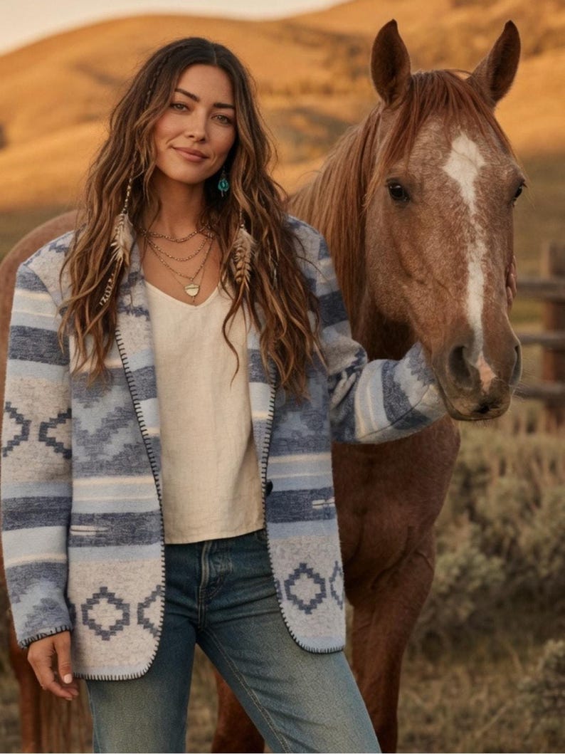 We the Free people Yellowstone Tribal jacket coat western sweater southwest image 4